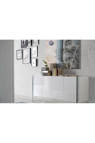 Credenza 4 ante - Bianco e trasparente