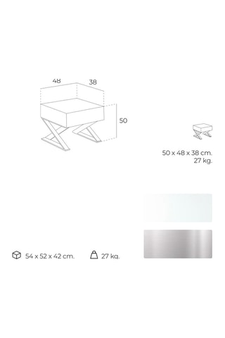 Tavolino - Argentato - 50 x 48 x 38 cm