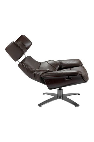 Poltrona girevole - Marrone scuro - In pelle