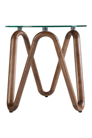 Tavolino in noce e vetro - 50 x 51 cm