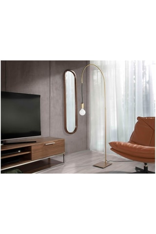 Specchio ovale - Effetto legno - 40 x 4 x 150 cm