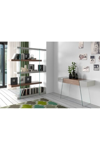 Libreria - Effetto noce e grigio chiaro