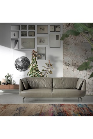 Divano -  Grigio - 3 posti - In pelle