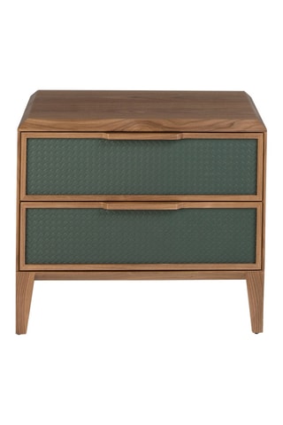 Comodino 2 cassetti in noce - 60 x 51 x 40 cm