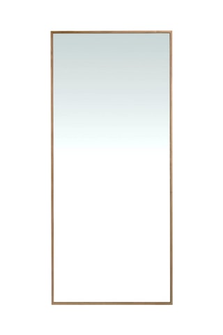 Specchio da parete rettangolare - Effetto noce - In legno - 88 x 200 x 8 cm