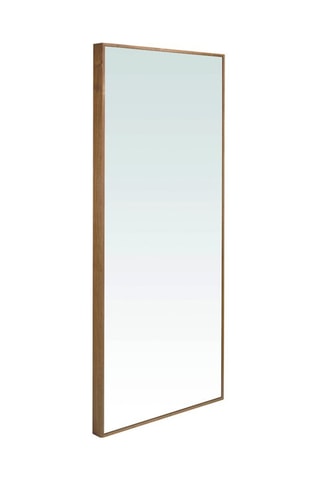 Specchio da parete rettangolare - Effetto noce - In legno - 88 x 200 x 8 cm