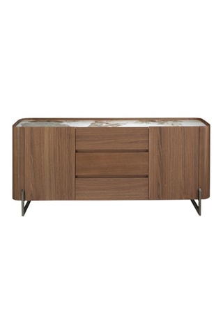 Credenza 2 ante in legno placcato noce - 180 x 80 x 45 cm
