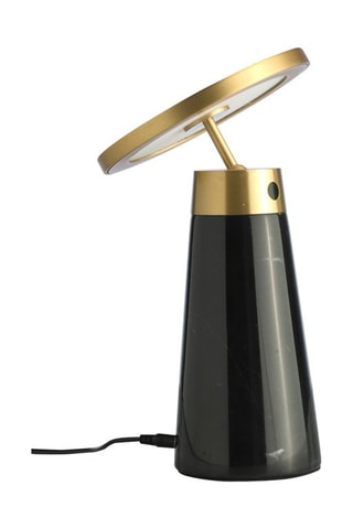 Lampada da tavolo in marmo - Nero e dorato - 60 W