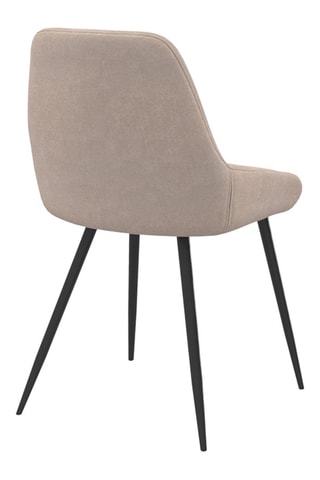 Sedie Ornella in tessuto taupe e piedi in metallo nero - set x 2