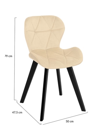 4 sedie in legno e hevea Daisy - 50 x 79 x 47,5 cm