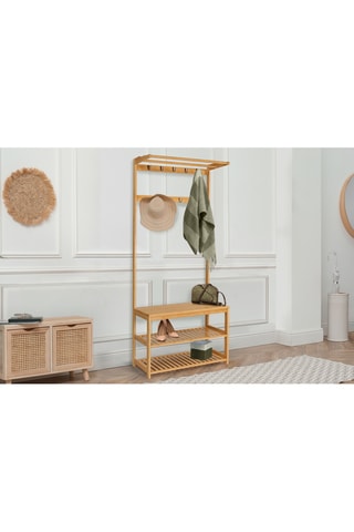 Móvel de entrada em bambu Maya - 70 x 30,5 x 170 cm