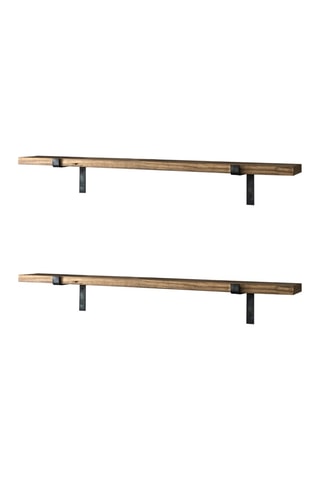 2 mensole da parete in legno - 60 x 14 x 16 cm