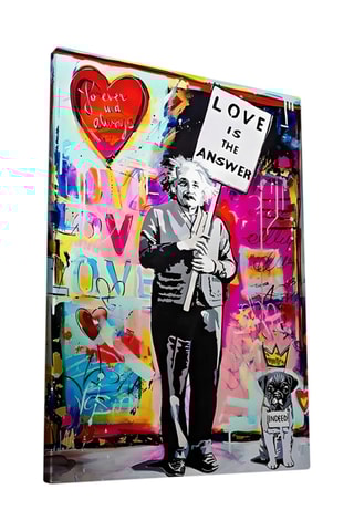 Quadro Einstein "L’Amore è la risposta - Bansky - 50 x 70 cm - Riproduzione