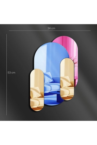 Specchio - 34 x 53 cm - Blu e rosa