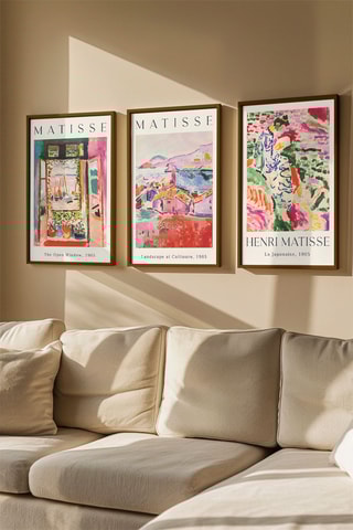 3 quadri "Fenêtre ouverte, Collioure, 1905", "Paysage à Collioure, 1905" e "La japonaise au bord de l'eau, 1905" Henri Matisse - 33 x 48 cm
