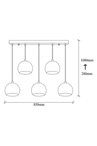 Lampadario Sivani - Marrone e nero - 5 x 40 W