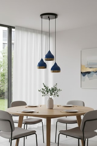 Lampadario - Blu elettrico - 3 x 40 W