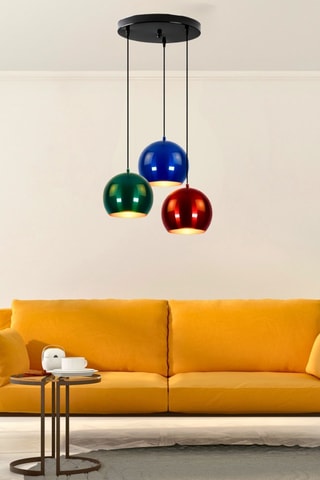 Lampadario - Rosso e verde chiaro - 3 x 40 W