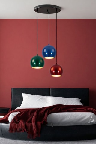 Lampadario - Rosso e verde chiaro - 3 x 40 W