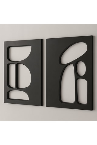 2 decorazioni da parete - 50 x 70 cm - Nero