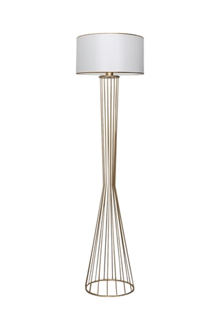 Candeeiro de pé AYD-3077 Branco e dourado