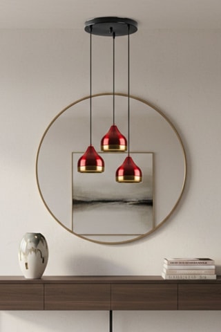 Lampadario - Rosso - 3 x 40 W