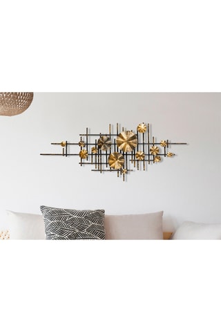 Decoração de parede Mihrimah 113 x 7 x 44 cm - Preto e dourado