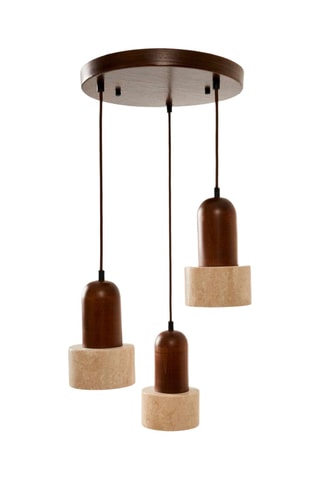 Lampadario - Marrone ed ecrù - 3 x 40 W