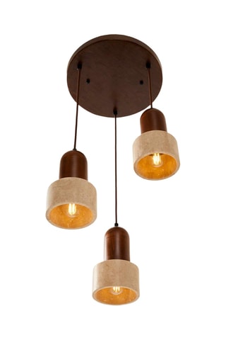 Lampadario - Marrone ed ecrù - 3 x 40 W