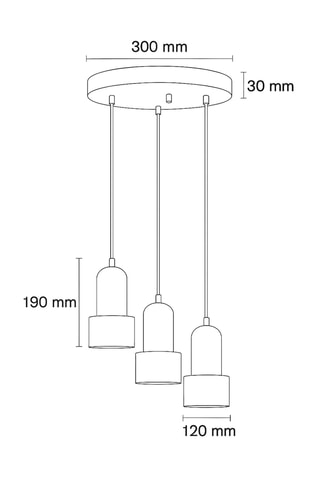 Lampadario - Marrone ed ecrù - 3 x 40 W