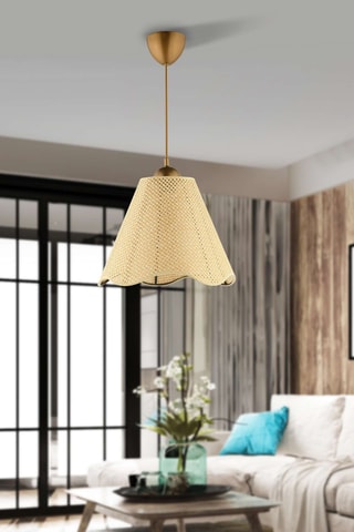 Lampadario - Dorato e beige - 40 W