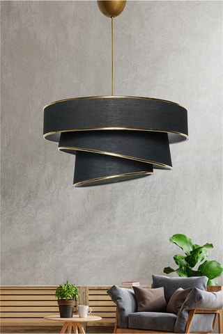 Lampadario Couper - Nero e dorato - 60 W