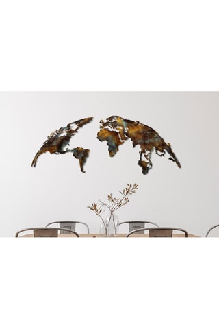 Decorazione da parete Wold Map Medium 3 - 150 x 59 cm - Marrone