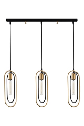 Lampadario Cerco - Nero e dorato - 3 x 60 W
