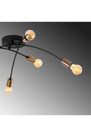 Candeeiro de teto Banana - Preto e dourado - 6 x 40 W