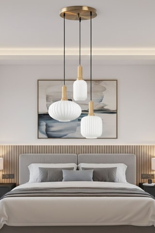 Candeeiro suspenso - Dourado - 3 x 40 W