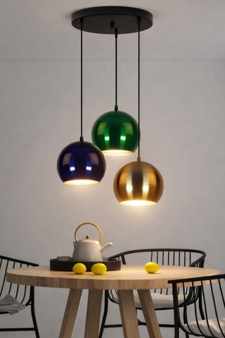 Lampadario - Dorato e verde chiaro - 3 x 40 W