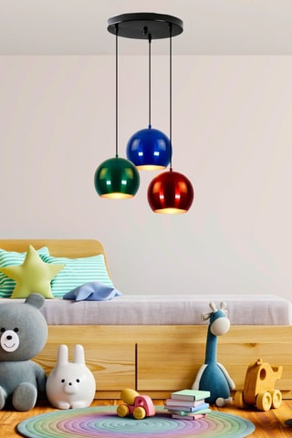 Lampadario - Rosso e verde chiaro - 3 x 40 W