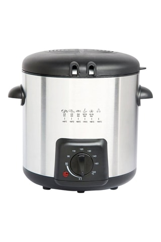 Fritadeira elétrica 2 em 1 em aço inoxidável - 840 W