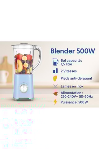 Liquidificadora - 1,5 l - 500 W - 2 velocidades