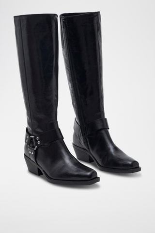 Botas de piel bovina Delta - Negro