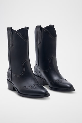 Botas de piel Memphis - Negro