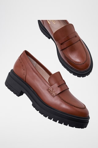 Mocasines de piel con plataforma Masha - Marrón