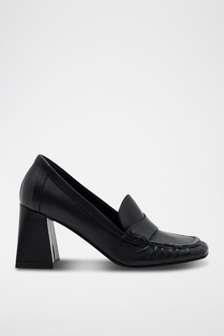 Mocasines de piel de tacón Narcisse - Negro