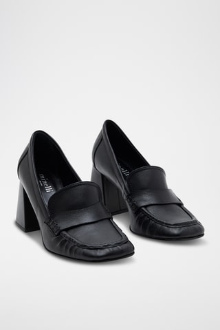 Mocasines de piel de tacón Narcisse - Negro