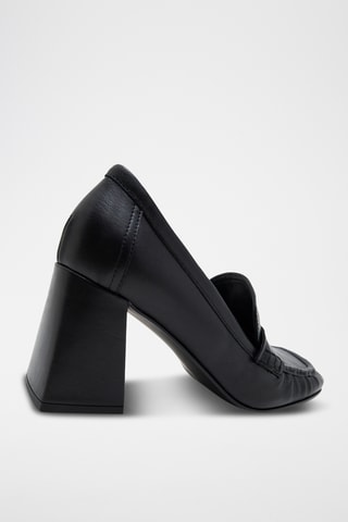 Mocasines de piel de tacón Narcisse - Negro