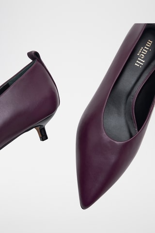 Zapatos de piel bovina de tacón Kimono - Violeta