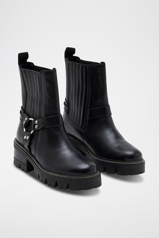 Botines Chelsea de piel Joey - Negro