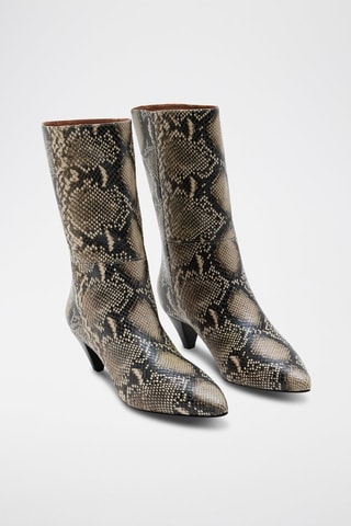 Botines de piel bovina Kristen - Marrón y negro