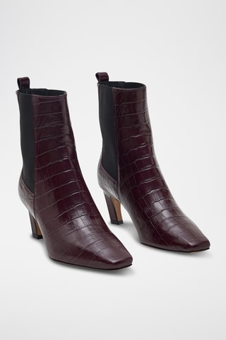 Botines Chelsea de piel Kristin - Burdeos